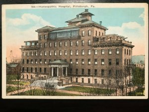 Vintage Postcard 1915-1930 Homeopathic Hospital Pittsburgh Pennsylvania