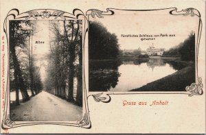 Germany Gruss aus Anholt Allee Fürstliches Schloss Art Nouveau Postcard C066