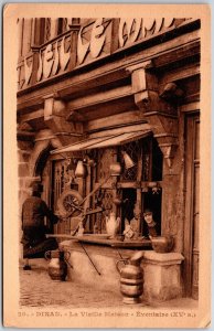 Dinan - La Vieille Maison Eventaine France Arts and Crafts Shop Postcard