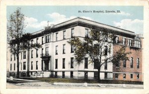 LINCOLN, IL, Illinois   ST CLARA'S HOSPITAL   Logan County   c1920's Postcard