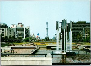 Postcard Japan Nagoya TV tower and Sakae Park