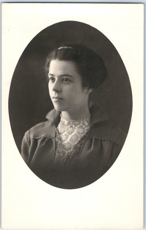 x4 LOT c1910s Women Portraits RPPC Cute Lady Girl Studio Real Photos PC A176