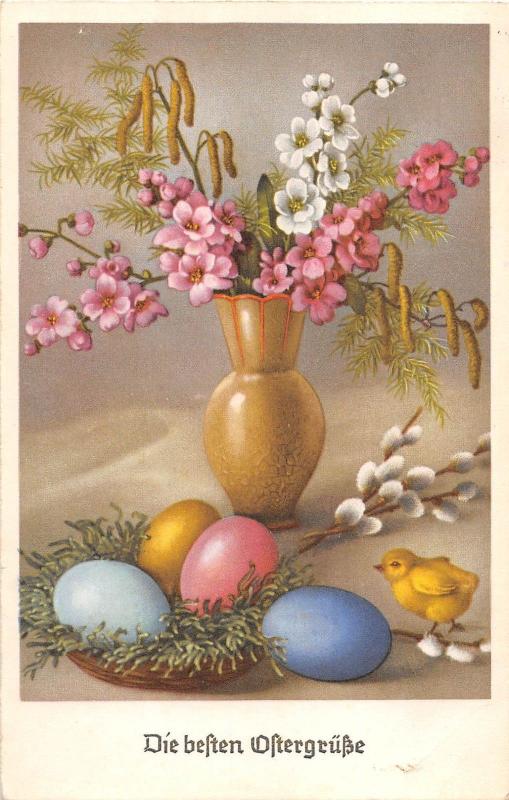 BG4597 chick egg flower ostern easter  germany greetings