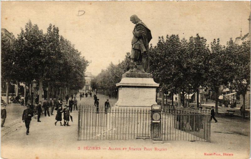 CPA BEZIERS - Allées et Statue Paul Riquet (518626)