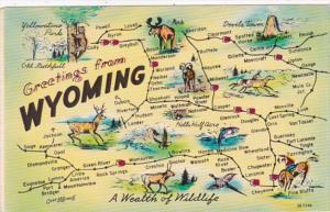 Greetings From Wyoming With Map