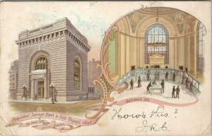 Baltimore MD Provident Savings Bank & Safe Deposit Vault 1905 Postcard U7