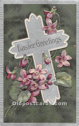 Easter Artist PFB Writing on back small paper chip right bottom corner tip