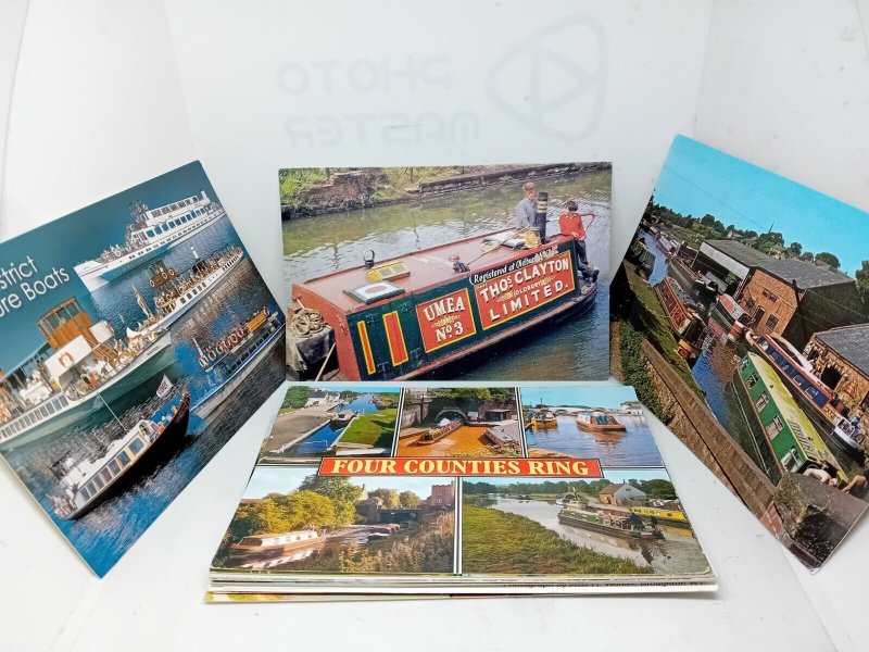 Job Lot Set 40 X Narrowboat Barge Canal Pleasure Boat Vintage Postcards