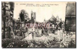 Old Postcard Arras World War Rue des Grands Vieziers Army