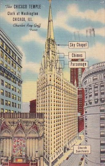 Illinois Chicago The Chicago Temple Clark At Washington 1951