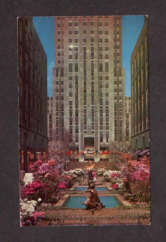 NY Rockefeller Plaza Gardens New York City NYC Postcard