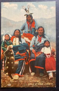 Mint USA PPC Picture Postcard Native American Group Of Sioux Indians