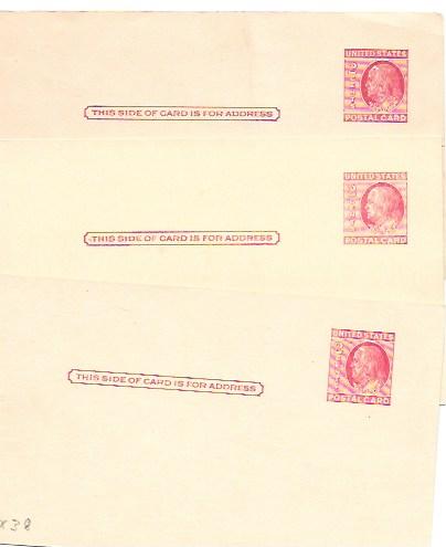 US  Pre-stamped unused Postcards UX38 Franklin