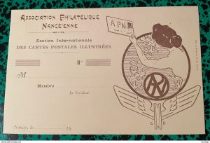 Card member of A.P.N. from Nancy by Georges Demeufve Art nouveau 1900