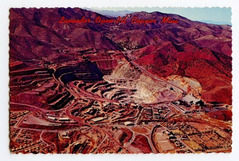 Postcard Lavender Open-Pit Copper Mine Arizona Continental View Card 