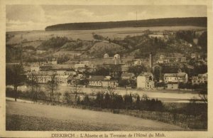 luxemburg, DIEKIRCH, L'Alzette et Terrasse de l'Hôtel du Midi (1920s) Postcard