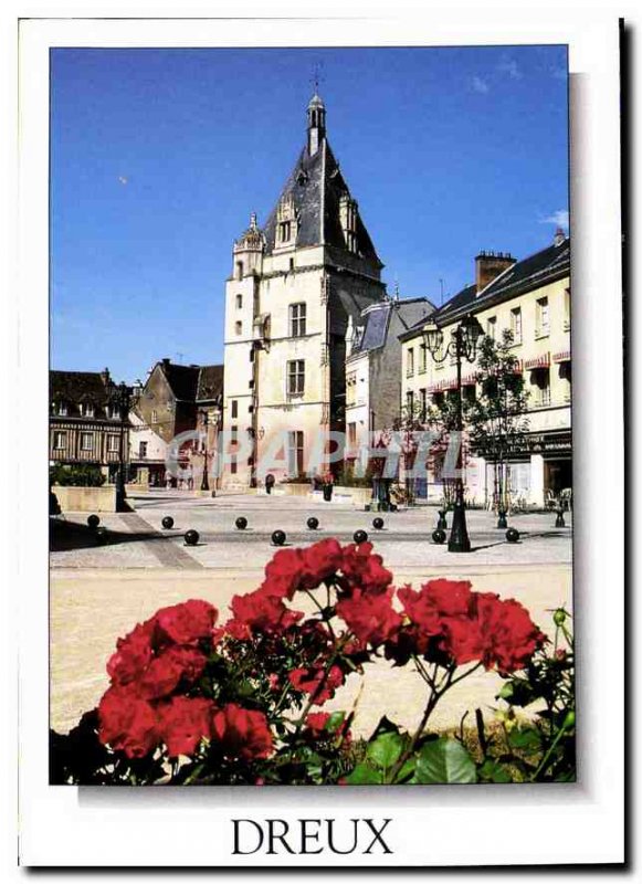 Modern Postcard Dreux Eure et Loire the belfry and the Place Metzeau