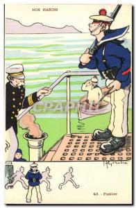 Our Marins- Fusilier-boat-Postcard Old Illustrator Gervese