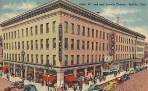 Postcard Hotel Willard and Loew's Theater Toledo Ohio OH