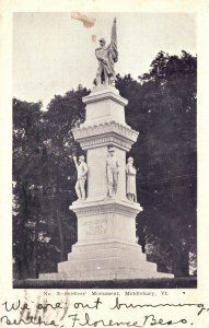 Vintage Postcard 1906 Soldiers' Monument Historical Landmark Middlebury Vermont