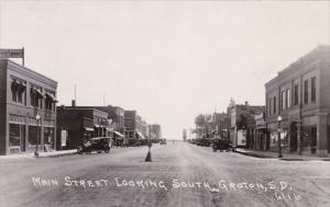 South Dakota Groton Main Street Looking South Real Photo