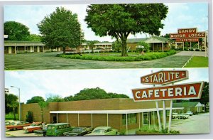 Roadside~Perry Florida~Gandy Motor Lodge & Starlite Cafeteria~Vintage Postcard