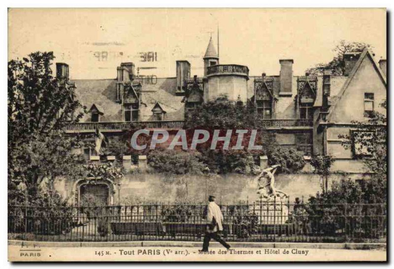 Old Postcard Paris Museum baths and hotel of Cluny