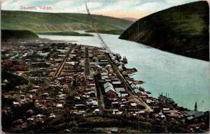 Postcard Aerial View of Dawson, Yukon, Canada