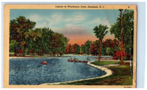 1960 Lagoon in Warinanco Park Elizabeth New Jersey NJ Vintage Postcard