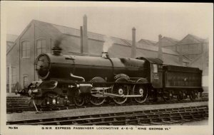 Railroad Train GWR Express Passenger Locomotive King George VI Vintage RPPC PC