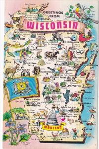 Greetings From Wisconsin With Map
