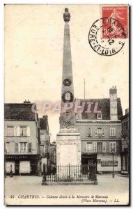 Chartres Old Postcard column raised to the memory of Marceau