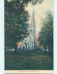 Divided-back CHURCH SCENE Mount Morris - Near Geneseo New York NY AD1925