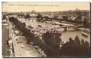 Old Postcard Paris Seine View taken from the Pavillon de Flore