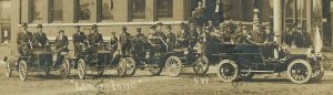 Lenox IOWA RPPC 1910 AUTO RALLY Car Parade nr Creston Corning Bedford Mt. Ayr