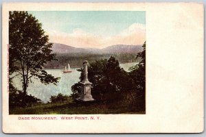 Vtg West Point New York NY Dade Monument Hudson River Shore 1900s Old Postcard