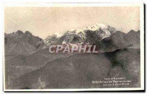 Old Postcard Lac d & # 39annecy cable car to the bed veyrier view of Mont Blanc