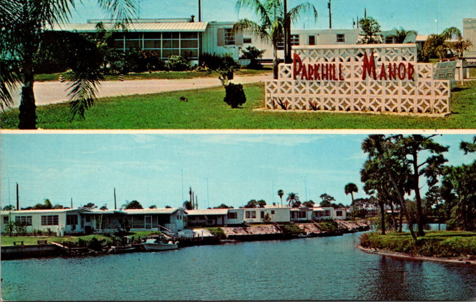 Florida Punta Gorda Parkhill Manor Mobile Home Park Split View United