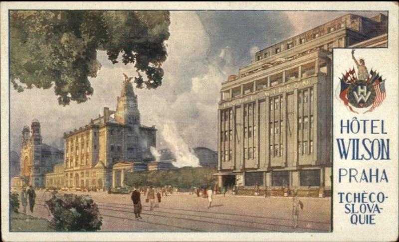 Prague Czech Hotel Wilson c1910 Postcard