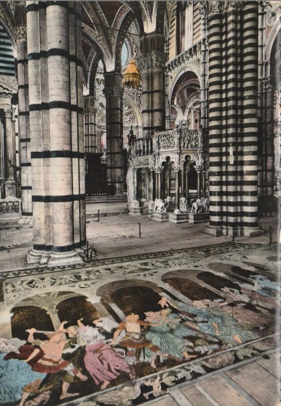 SIENA CATHEDRAL, INTERIOR WITH PULPIT, Italy - Vintage POSTCARD