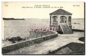 Old Postcard Roscoff Villa Saint Luke Kiosk Perspective of lle de Batz