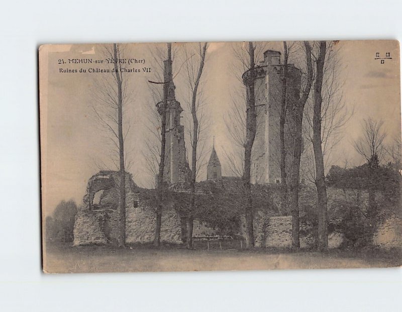 Postcard Ruines du Château de Charles VII Mehun sur Yèvre France