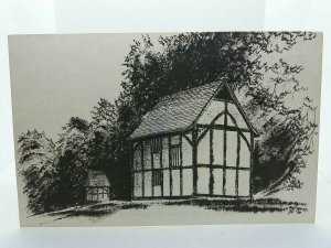 Winkhurst: Hall House 1400AD Vintage Sketch Drawing Art Postcard by John Warren