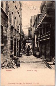 Sous le Cap Carriage in Alleyway Quebec, UDB Early 1900s Antique Postcard K01
