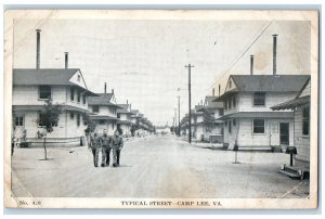 1944 Typical Street Soldiers Houses Camp Lee Virginia VA Vintage  Postcard