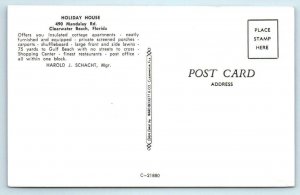 CLEARWATER BEACH, Florida FL ~ Roadside HOLIDAY HOUSE ca 1950s-60s  Postcard