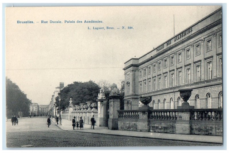 c1910 Ducale Street Academy Palace Brussels Belgium Unposted Postcard