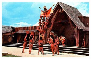 Postcard NATIVE INDIAN SCENE Roanoke Island North Carolina NC AU0778