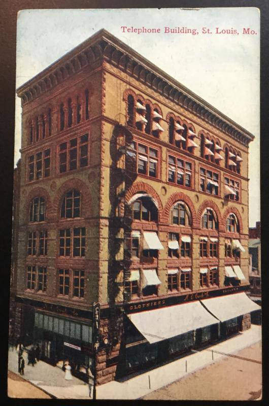 Postcard Unused Telephone Blding Ad Card St. Louis MO 1909 ...