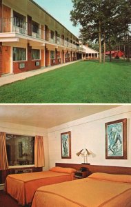 Vintage Postcard Pine Crest Motel Rooms Landscaped Grounds Folsom New Jersey NJ 